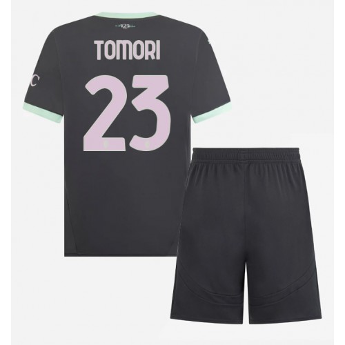 Fotbalové Dres AC Milan Fikayo Tomori #23 Dětské Alternativní 2024-25 Krátký Rukáv (+ trenýrky)